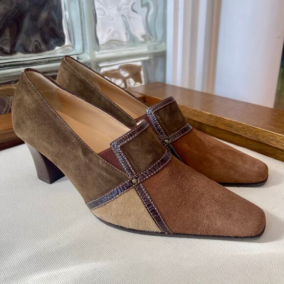 Chiara Colini Made in Italy Suede Patchwork Heels 9 - Picture 2 of 10